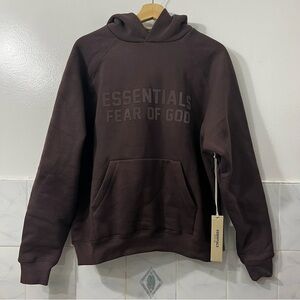 NWT Fear of God Essentials Plum Fleece Hoodie XS Streetwear Oversized Minimalist